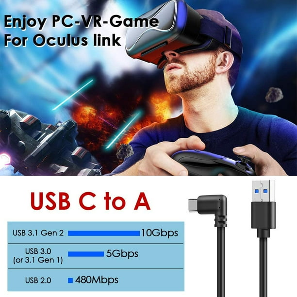 Oculus Quest Link Cable USB Type C Cable Oculus Quest 1 2 Link Cable 16FT Streaming VR Game Fast Charging Cable Compatible for Oculus Quest 1 2 Play