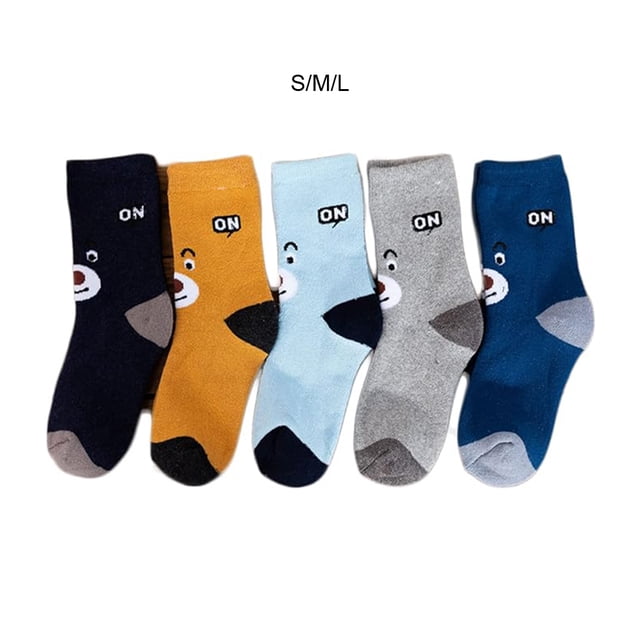 Ruiboury 5a Set Of 2 Soft And Comfortable Cotton Socks With Cute Cartoon Made Multi-color M