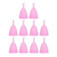thumbnail image 1 of 10pcs Soft Silicone Menstrual Cup Set Portable Flexible Reusable Crescent Stem Period Cup for Women Pink, 1 of 4