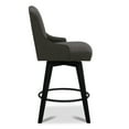 thumbnail image 5 of CHITA 26 in Swivel Upholstered Fabric Barstool Set of 2 for Kitchen Island, Full Back&Wood Legs, Charcoal Gray, 5 of 7