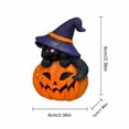 thumbnail image 2 of Halloween Cat Pumpkin Figurine Handcrafted Festive Tabletop Decoration for Home Party Mantel Shelf Decor Spooky Seasonal Holiday Ornament Gift for Halloween Lovers, D, 2 of 5