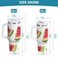 thumbnail image 6 of Yayeee 40oz Stainless Steel Tumbler with Straw and Handle Double-Wall Insulated Travel Water Bottle, Cartoon Watermelon, 6 of 8