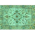 thumbnail image 1 of Ahgly Company Machine Washable Indoor Rectangle Medallion Turquoise Blue Traditional Area Rugs, 2' x 3', 1 of 4