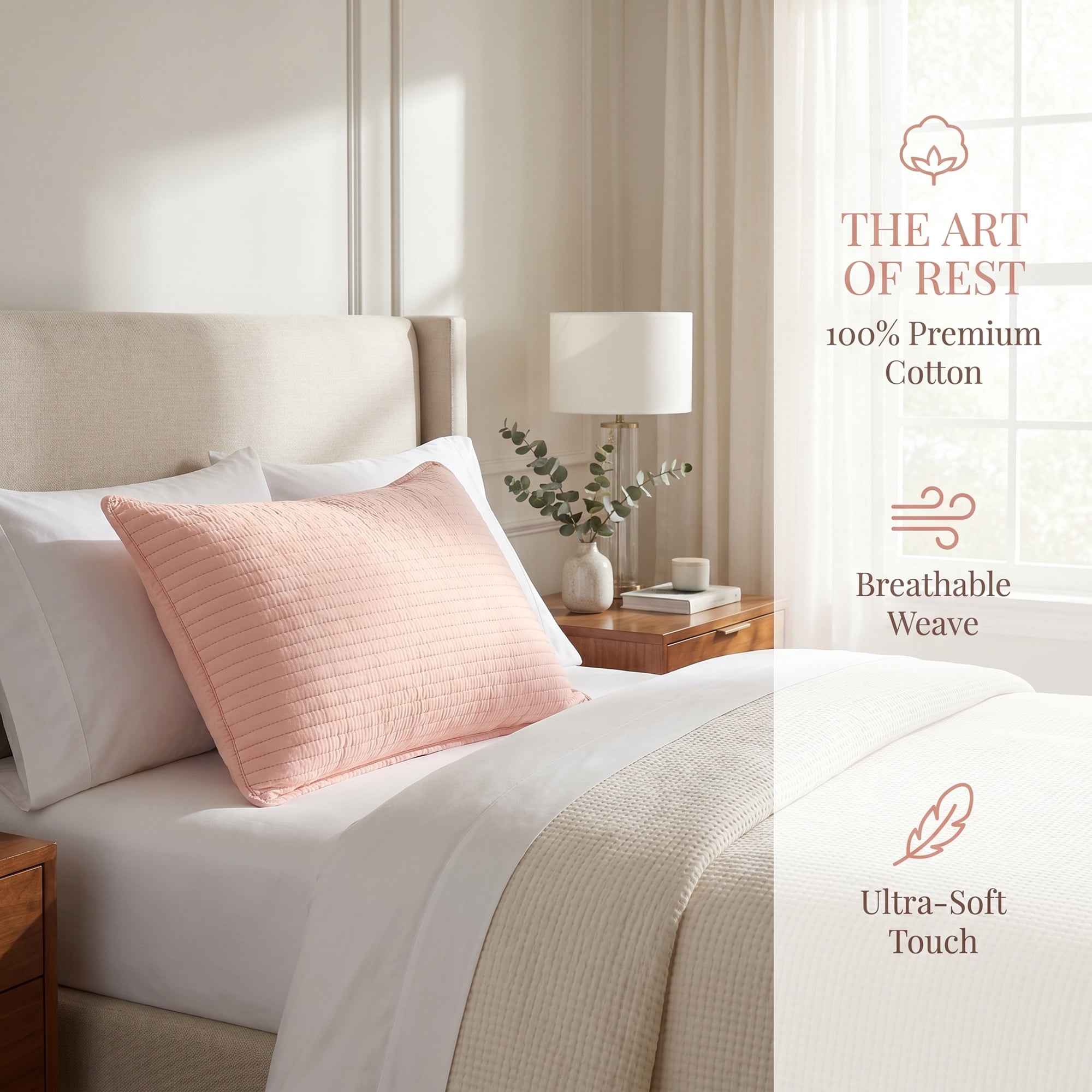 Unique Bargains Comfortable Envelope-style Pillow Protector, 2-pack Quilted Pink 19"x29"