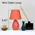 thumbnail image 4 of Simple Designs Mini Egg Oval Ceramic Table Lamp 2 Pack Set, Orange, 4 of 4