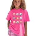 thumbnail image 2 of Tisuna Girls T Shirts Kids Planet Print Short Sleeve Crewneck Top Fashion Lightweight Little Child Outdoor Play Summer Graphic T-Shirts Red Size 12-24 Months, 2 of 4