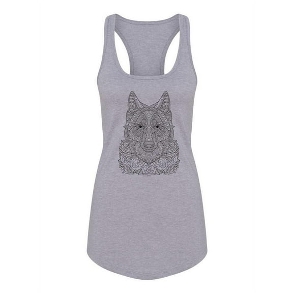 Fox In Pattern Racerback Tank Women -Image by Shutterstock, Female x-Small