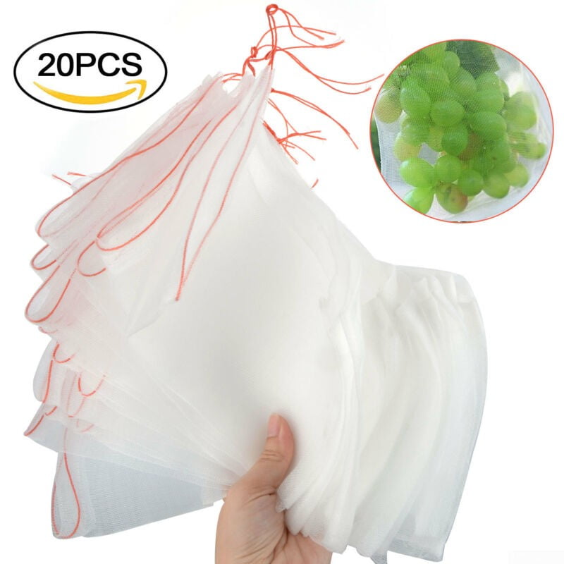 20/40x Nylon Bag Mesh Net Drawstring Bags Food Vegetable Fruit Storage