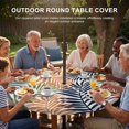 thumbnail image 3 of Round Outdoor Tablecloth with Umbrella Hole and Zipper, Colorful Palm Leaves Tablecloth with Elastic Waterproof, Summer Botanical Tropical Leaf Patio Table Covers for 31" - 35" Picnic Pool Tables, 3 of 9