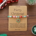 thumbnail image 1 of Puntoco Pulsera navideña con tarjetas de deseos, lindas pulseras navideñas, cuerda ajustable, regalos navideños para mujeres y hombres, 1 of 6