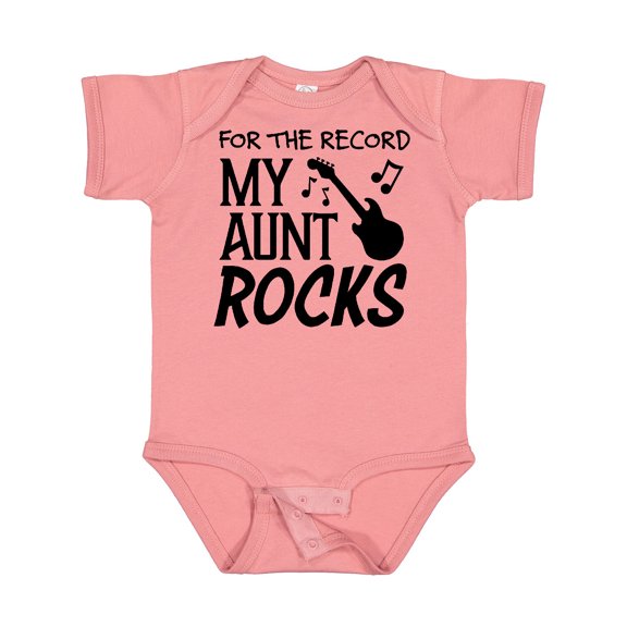 Inktastic For the Record, My Aunt Rocks Boys or Girls Baby Bodysuit