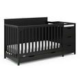 thumbnail image 3 of Graco Hadley 5-in-1 Convertible Crib and Changer and Premium Crib & Toddler Mattress Bundle, Black, 3 of 12