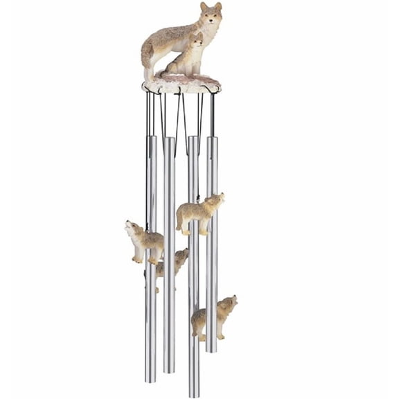 FC Design 23" Long Wolf Family Round Top Wind Chime