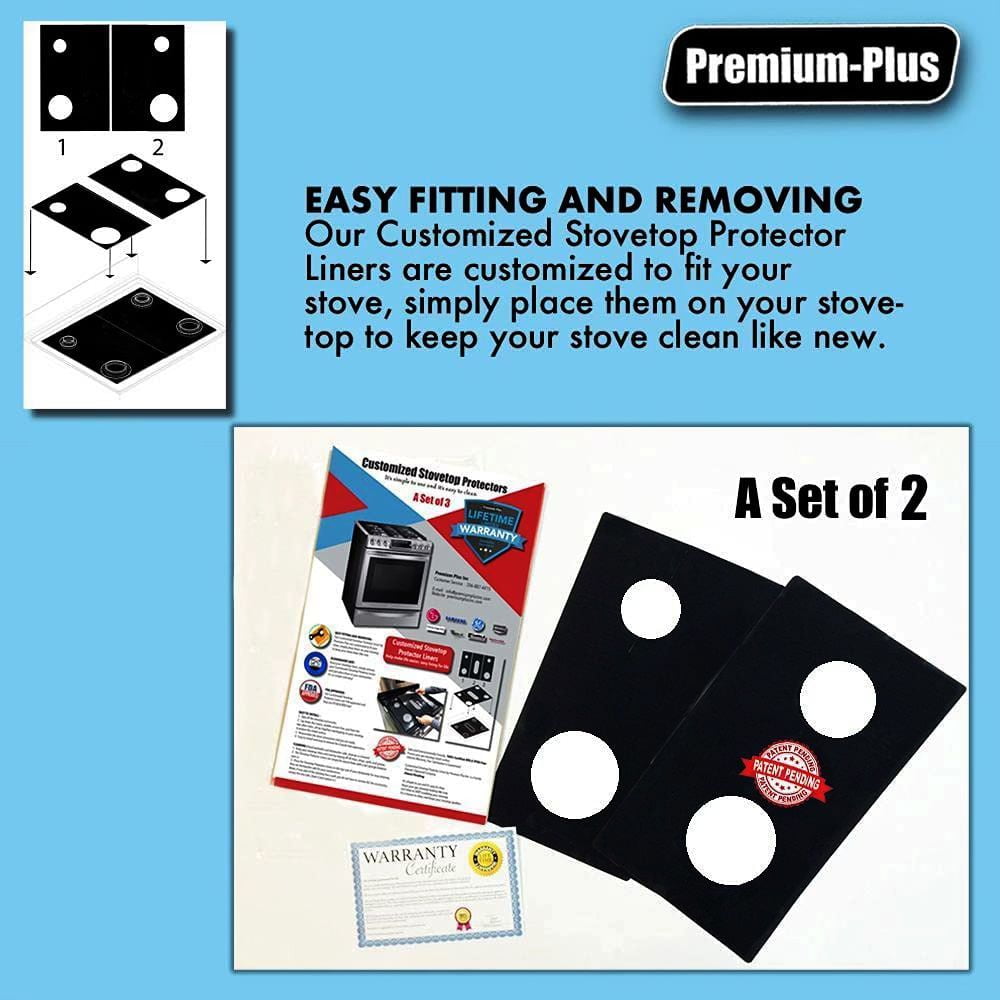 Premium Plus Custom Cut Stove Protector Liners for Maytag Electric Range Model MER5605W, Custom Fit, Easy to Clean, Made in USA