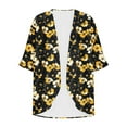 thumbnail image 4 of UVEASISHA 2025 Trendy Print Cardigan for Women 3/4 Sleeve Boho Casual Beach Cover Ups Loose Fit Summer Kimono Cardigans Multicolor#9 XXL, 4 of 4