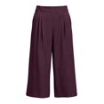 thumbnail image 6 of LEKODE Women Wide Leg Dress Pants High Waist Work Trousers Pleated Palazzo Pants Business Casual Outfits with Pockets Dark Purple M, 6 of 7