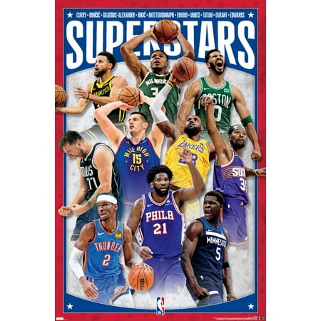 NBA League - Superstars 24 Wall Poster, 14.725" x 22.375"
