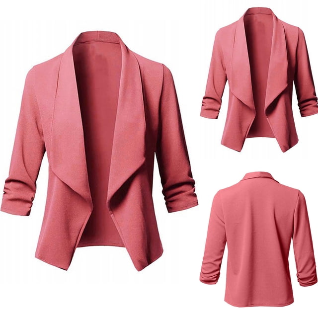 Cardigan Ouvert Uni Mode Décontractée pour Femmes Veste à Manches Longues