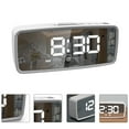 thumbnail image 3 of Shisuyan Led Alarm Clock Easy Set Alarm Clock Mirror Material White 1Set 5.3X2.4X1.2In, 3 of 8