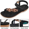 thumbnail image 5 of Atoshopce Summer Womens Flat Sandals Bohemian Beach Thong Sandals Black 7.5, 5 of 7