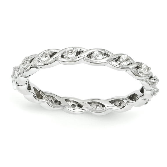 White Topaz Sterling Silver Ring