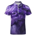 thumbnail image 4 of Purple Wolf Men Zipper T-shirt Summer Casual Short Sleeve T-shirt Top, 4 of 7