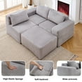 thumbnail image 3 of 100" Cloud Couch, Light Gray Modern Sectional Couches for Living Room, L-Shape Upholstered Modular Sofa with Deep Seats and Right Facing Chaise, 3 of 9