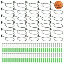 Uxcell 5 Inch Ball Holder Wall Mount, 30 Pack Ball Display Wall Storage with Screws for Basketball Football Volleyball Display Decor Storage Ring Planter, Black/Silver Tone, 5mm Thick