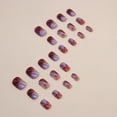 thumbnail image 2 of French Tip Press on Nails Short Square Fake Nails White Flower Glue on Nails Glossy Artificial Nails Nude Pink False Nails with design Stick on Nails Acrylic Nails for Women Girls Manicure（14）, 2 of 4