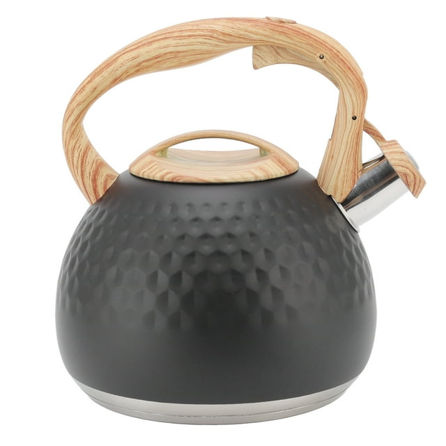 Fyearfly Bouilloire à thé sifflante, Bouilloire à thé sifflante 3L en Acier Inoxydable 304 Bouilloire à thé Bouilloire Ferme Bouilloire à thé pour la Cuisine à Domicile(Le Noir)
