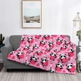thumbnail image 2 of Yiaed Panda Heart Valentine Print Blanket Throw Blanket Soft Cozy Flannel Blanket for Home Bed Sofa Couch Chair-50"x40", 2 of 6