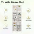 thumbnail image 5 of VECELO 71" Tall Narrow Bookcase, Small Storage Cabinet with Adjustable Shelves, Corner Bookshelf, 8-Tier Cube Display Rack for Home Office, White, 5 of 12