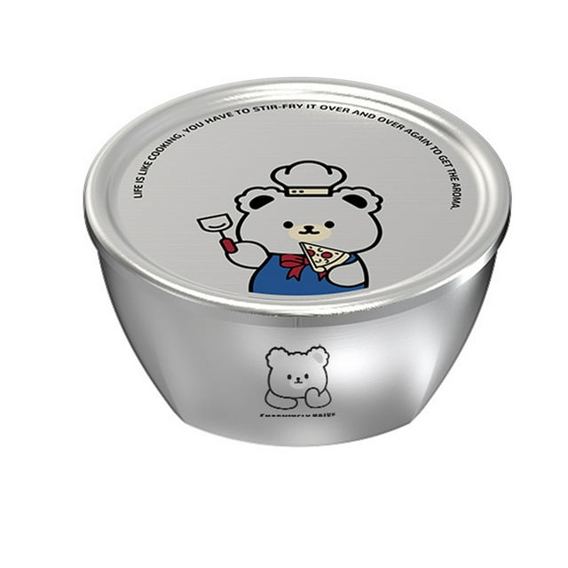 QualitChoice Stainless Steel Children Bowl Cartoon School Season Kindergarten Bowl With Lid For Eating type+2