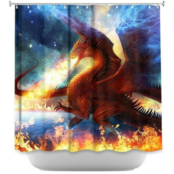 Shower Curtains - DiaNoche Designs - Lord of the Celesetial Dragons
