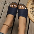 thumbnail image 4 of Rokment Womens Orthopedic Platform Wedges High Heels Slides Sandals with Massage Sole 2026 Beach Summer Comfortable Hollow out Leather Arch Support Walking Slip on Dressy Shoes Blue Size 7.5, 4 of 7