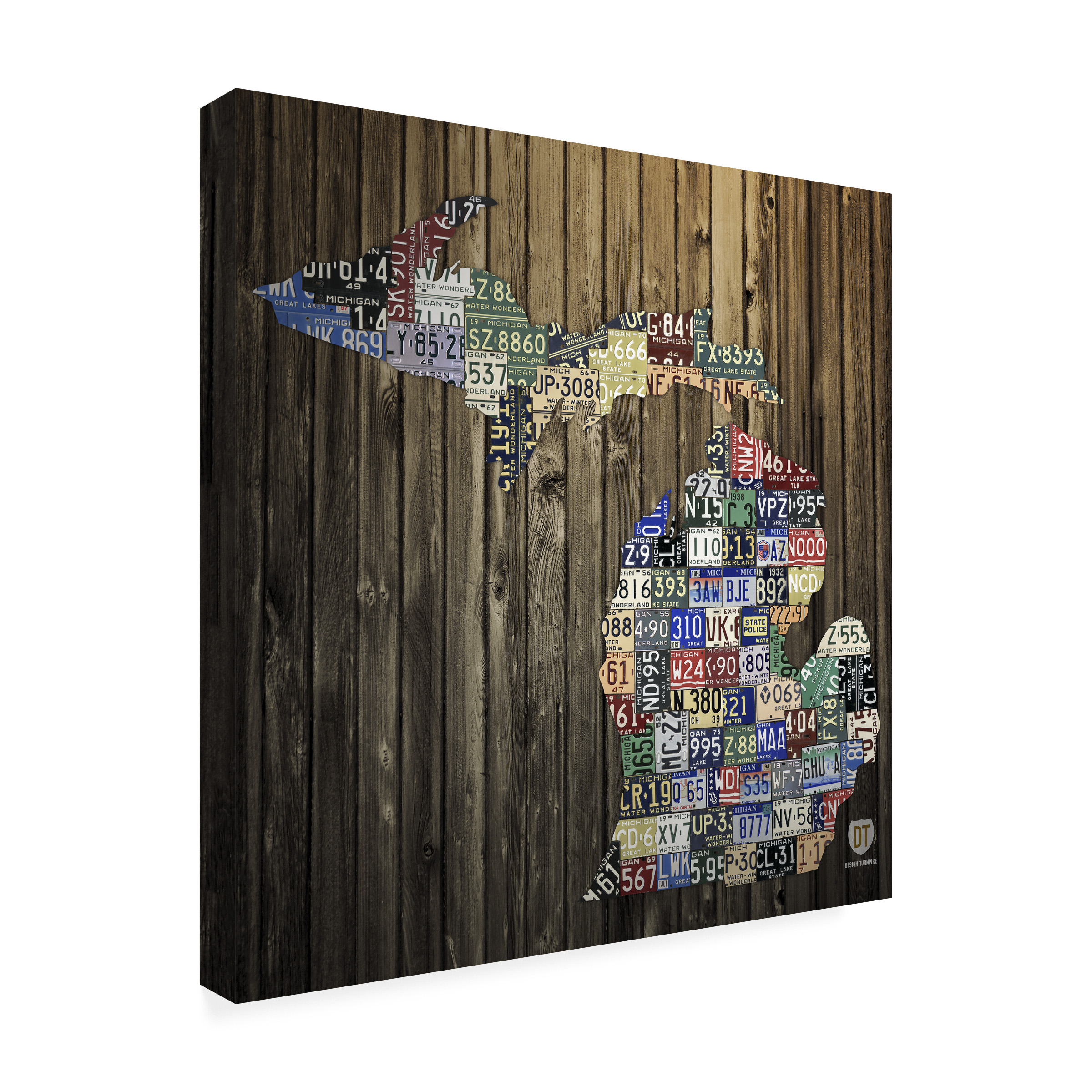 Design Turnpike 'Michigan Counties License Plate' Canvas Art