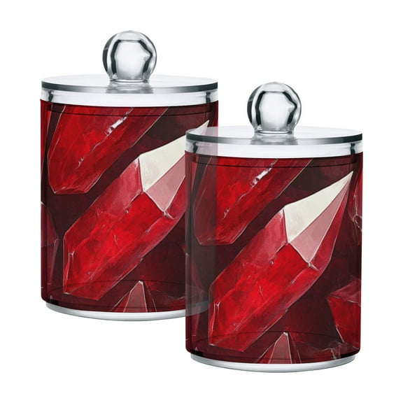 High-value clear storage jars keep life organized and within reach! Red Crystals