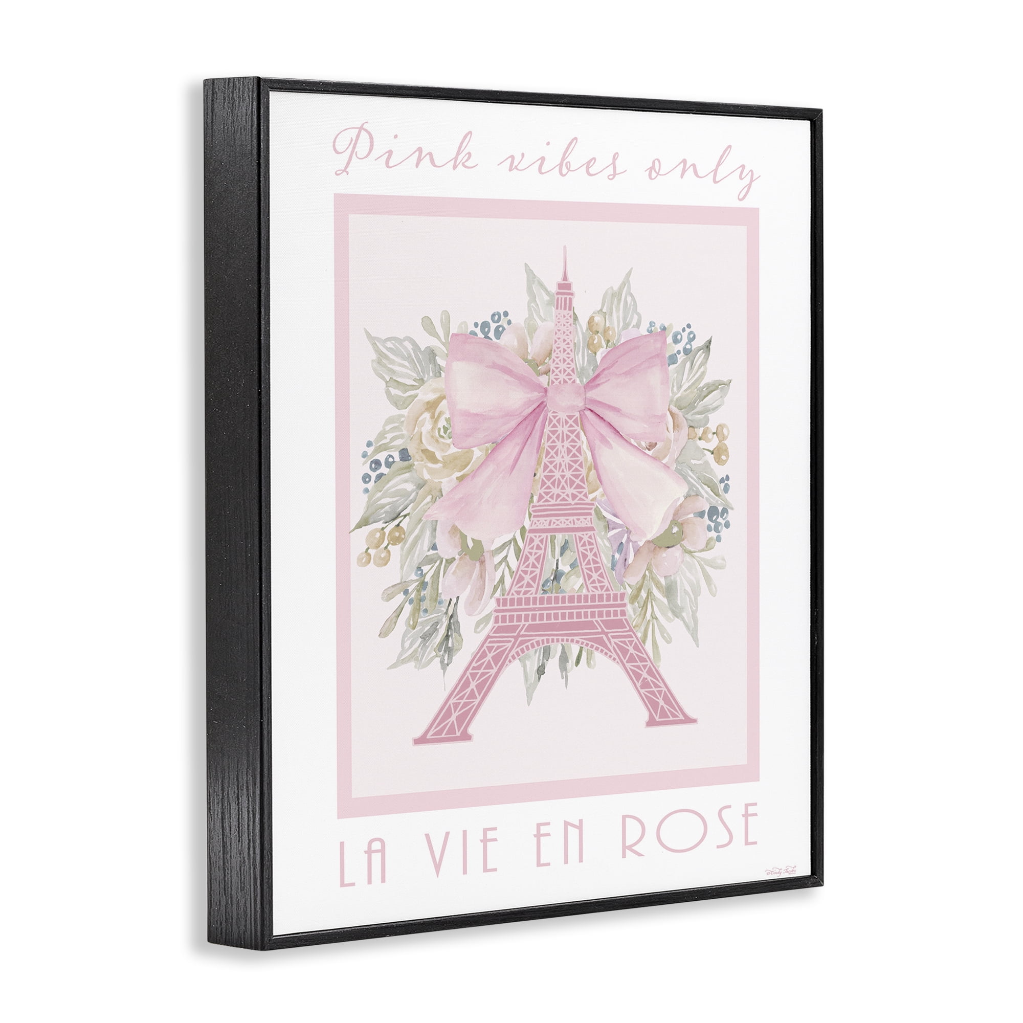 Stupell Industries Pink Vibes Only Paris Black Framed Giclee Art, design by Cindy Jacobs