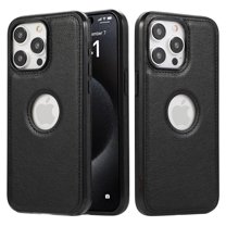 for iPhone 16 Pro Back Case, Classic Premium PU Leather Drop Protective Ultra Slim Shockproof Anti-Scratch Anti-scratch Phone Case Hard Back Cover for iPhone 16 Pro, Black