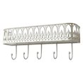 thumbnail image 2 of QuickGo Wall Mounted Floating Shelves, Metal Wall Shelf with 5 Hooks, Key Holder with Mail Organizer, Storage Rack for Entryway Living Room Bedroom Bathroom Kitchen, 2 of 4