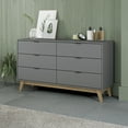 thumbnail image 3 of Kappesberg Hanford Modern 6-Drawer Dresser – Functionality and Style for Your Bedroom, for Adults and Teens - Gray, 3 of 10
