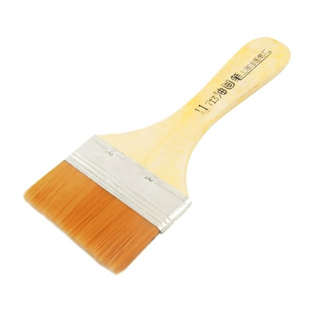 Unique Bargains Wood Nonslip Handle Orange Nylon Bristle Oil Painting Brush 6.7