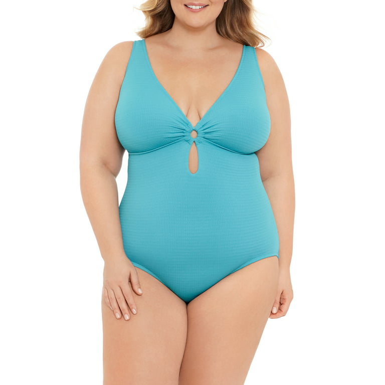SWIM 365 Women's One Piece Swimsuit Size 32 Turquoise Blue Built
