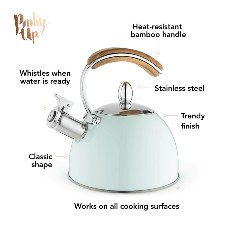 Pinky Up Presley Pistachio 70 Oz Tea Kettle Stovetop Induction