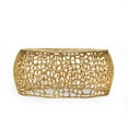 thumbnail image 3 of Noble House Avelina Modern Handcrafted Aluminum Mesh Coffee Table, Gold, 3 of 9