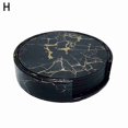 thumbnail image 1 of Ensemble de 6 Pcs Dessous de Verre Ronds en Cuir PU pour Boisson et Café Napperons Tapis Napperon de Table, 1 of 9