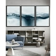 thumbnail image 5 of SHENIFY Large 24x36in3pcs Black Framed Blue and Grey Abstract Wall Art Modern Minimalist Painting Decor Graffiti Artwork, 5 of 6