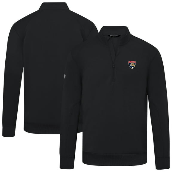Men's Levelwear Black Florida Panthers Upright Tri-Blend Quarter-Zip Pullover