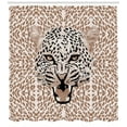 thumbnail image 3 of Ambesonne African Shower Curtain, Roaring Wild Leopard, 69"Wx70"L, Cocoa Beige Black, 3 of 3