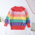 thumbnail image 6 of Generic Toddler Kid Boys Girls Clothes Knitted Colorful Rainbow Sweater Cardigan Coat Tops Boys Girls Warm Winter Coat, 6 of 9